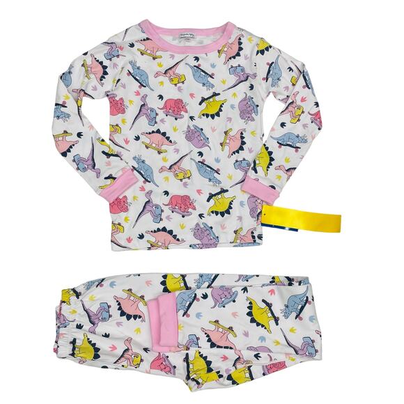 NWT Magnolia Baby Size 10 Pink Skater Dinosaur Pajamas - Picture 1 of 4